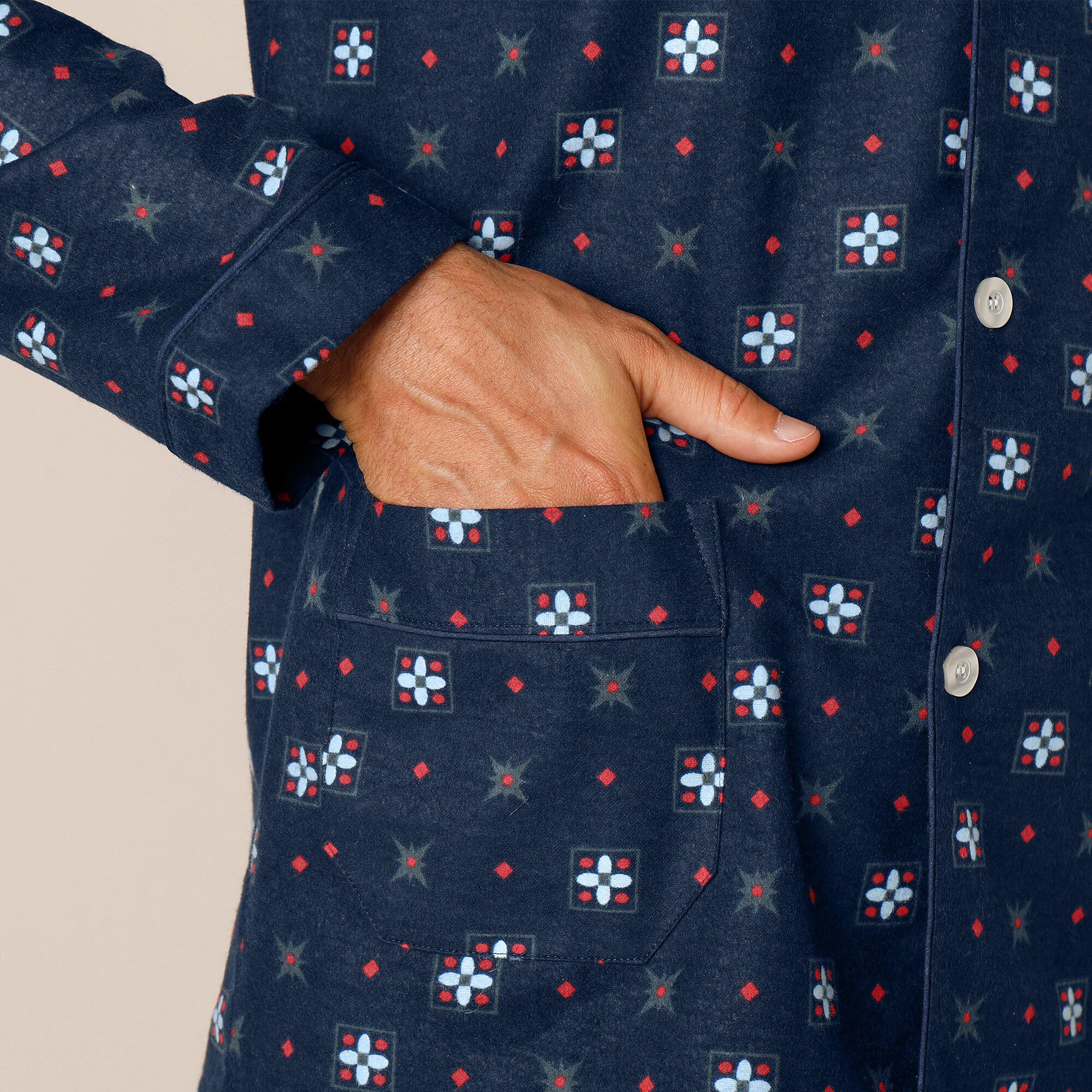 Pyjama boutonné imprimé flanelle