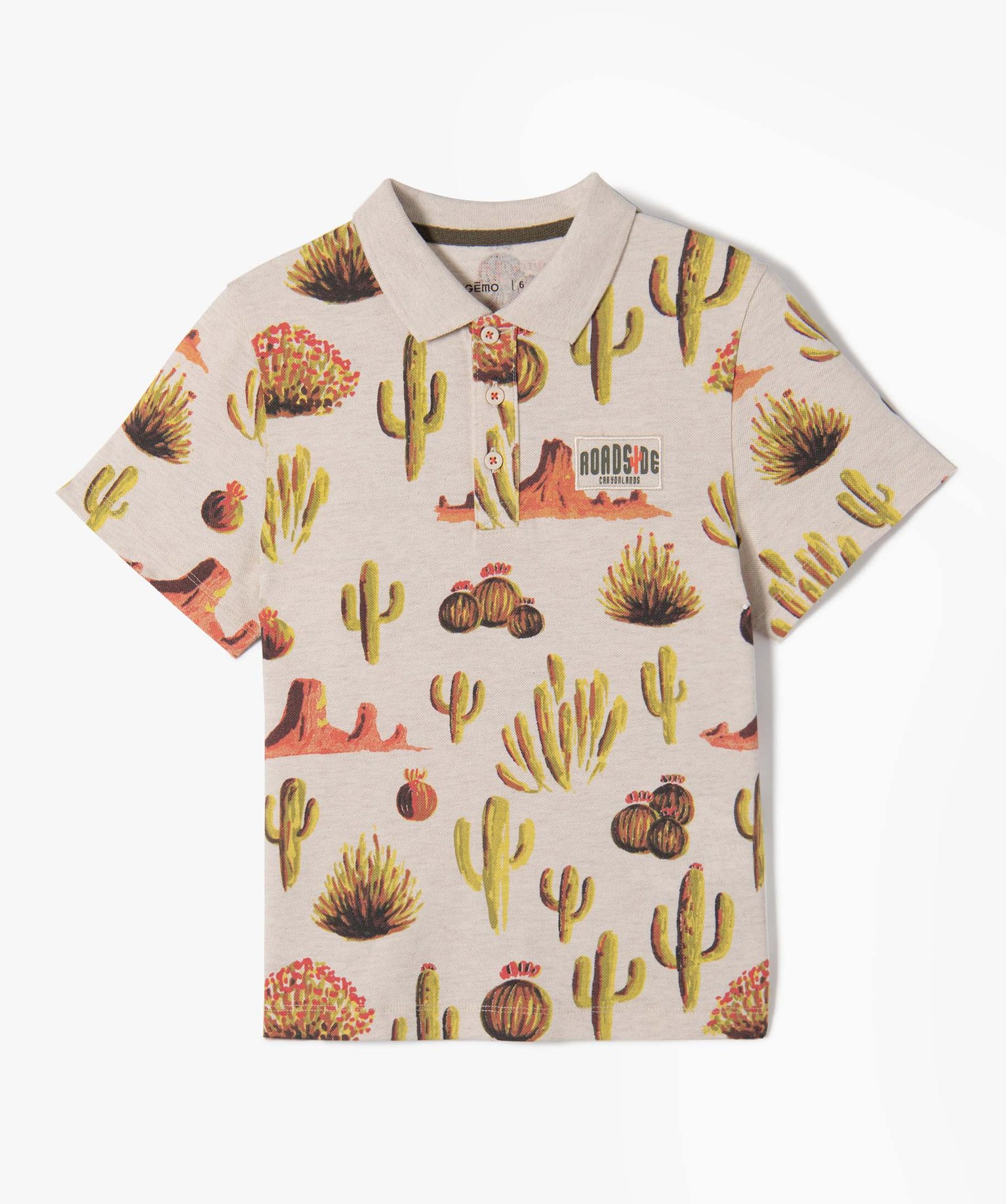 Polo Garçon à manches courtes et motifs cactus imprime | GEMO