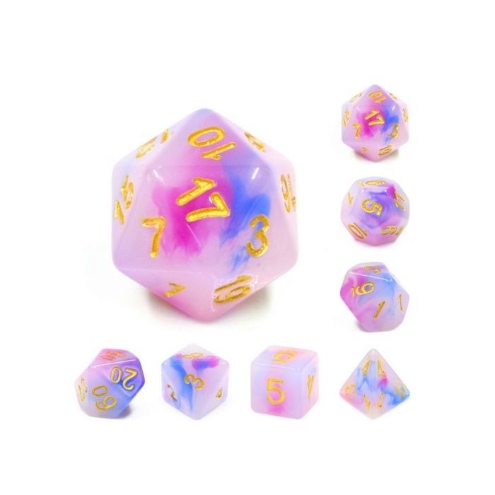 Würfelset (Dark blue+purple) Jade dice set