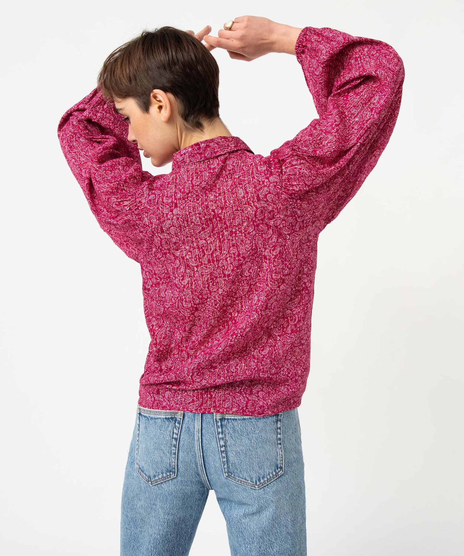 Chemise femme imprimée à manches extra larges imprime | GEMO