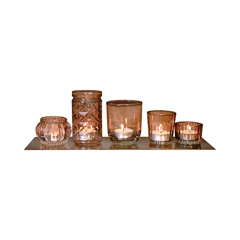 Home Telysholder 5 stk m/fat 35x10x15 cm