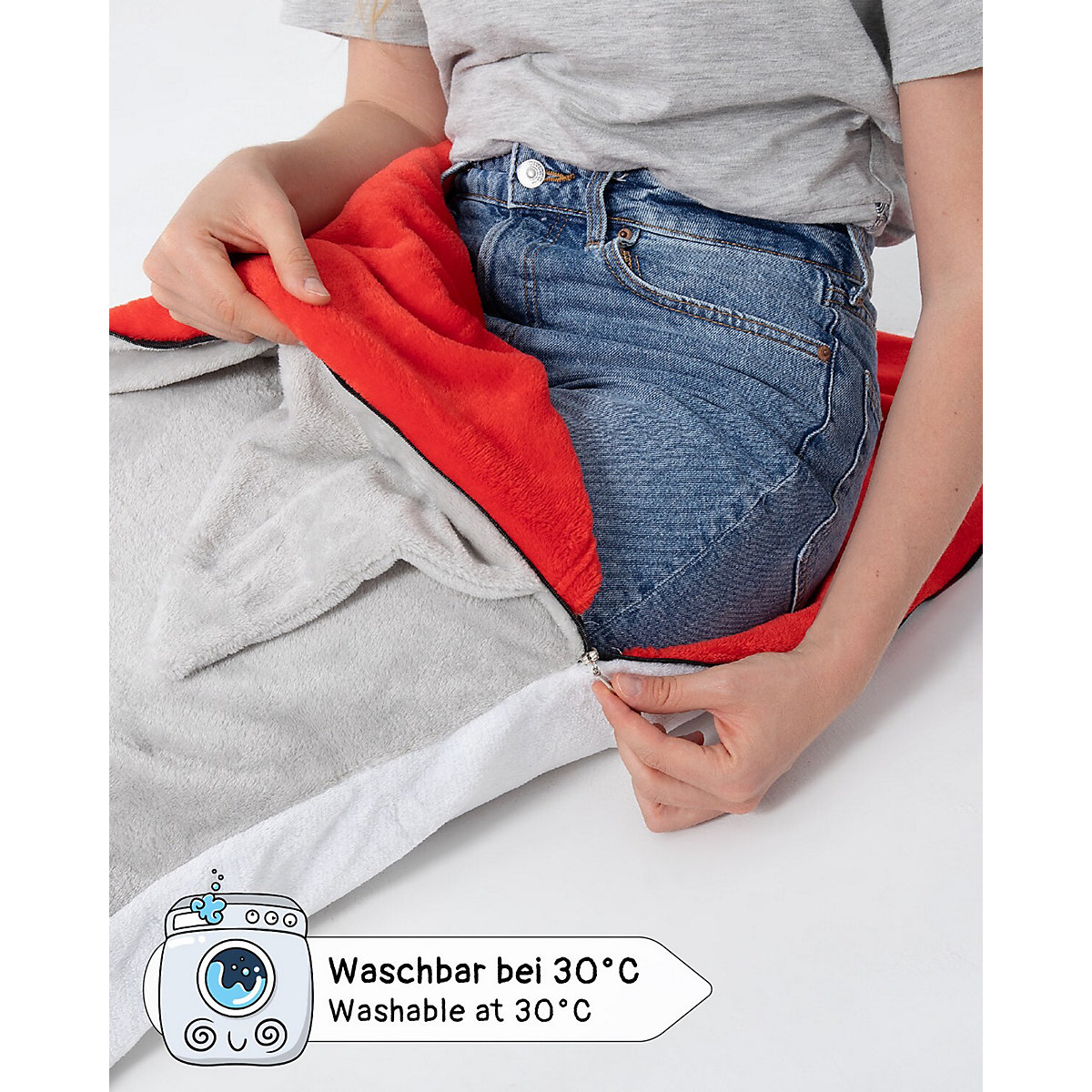 Haifisch Drew Kuschel-Decke, Couch-Decke, Weißer Hai Schlafsack, grau