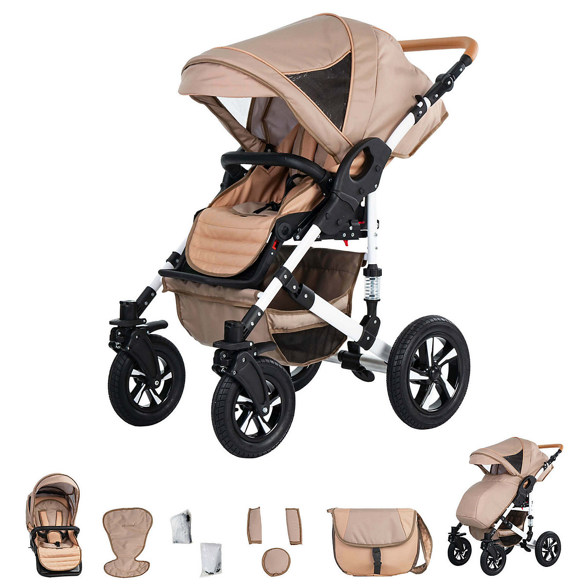 Hamburg | 3 in 1 Kombi Kinderwagen Komplettset | Hartgummireifen Kombikinderwagen