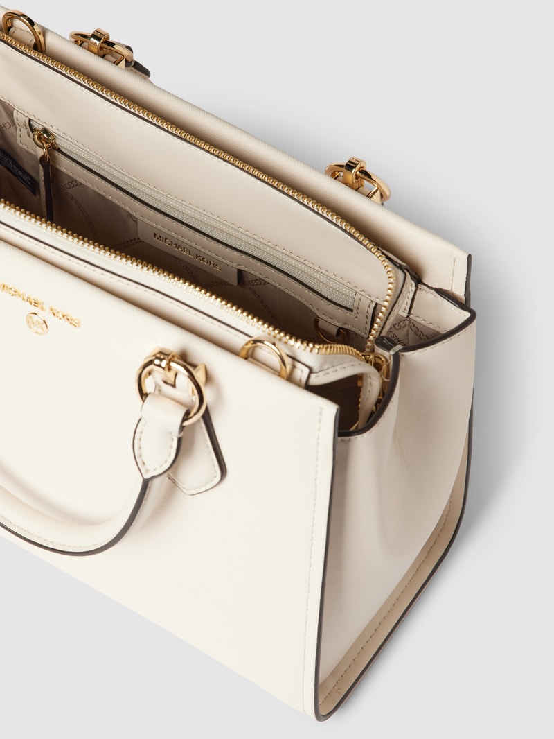 Handtasche mit Label-Detail Modell 'MARILYN' in ecru