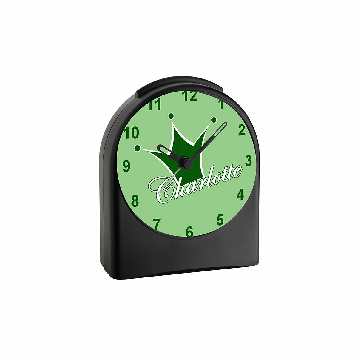 Kinder Funkwecker personalisiert mit Namen Krone Atom-/Funkuhr, 12-Stunden-Anzeigeformat, Schlummerfunktion, Nachtlicht, Geräuschlos/Ohne Ticken