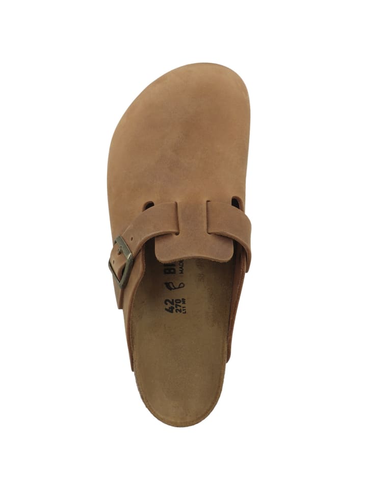Birkenstock Clogs Boston Geöltes Nubukleder normal in hellbraun günstig kaufen