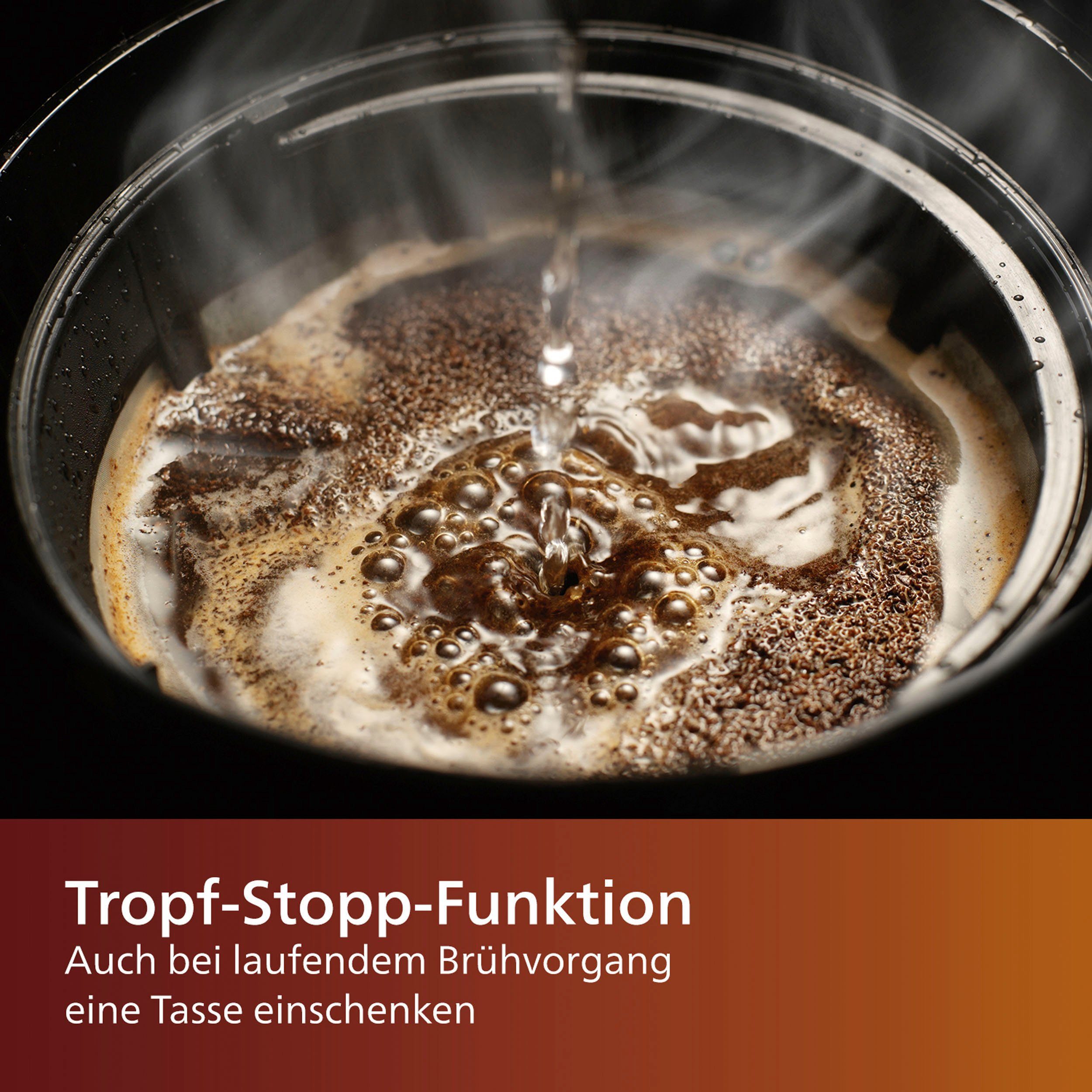 Philips Filterkaffeemaschine HD7546/20, 1,2l Kaffeekanne, 1x4, mit Thermokanne, Tropfstopp und Abschaltfunktion