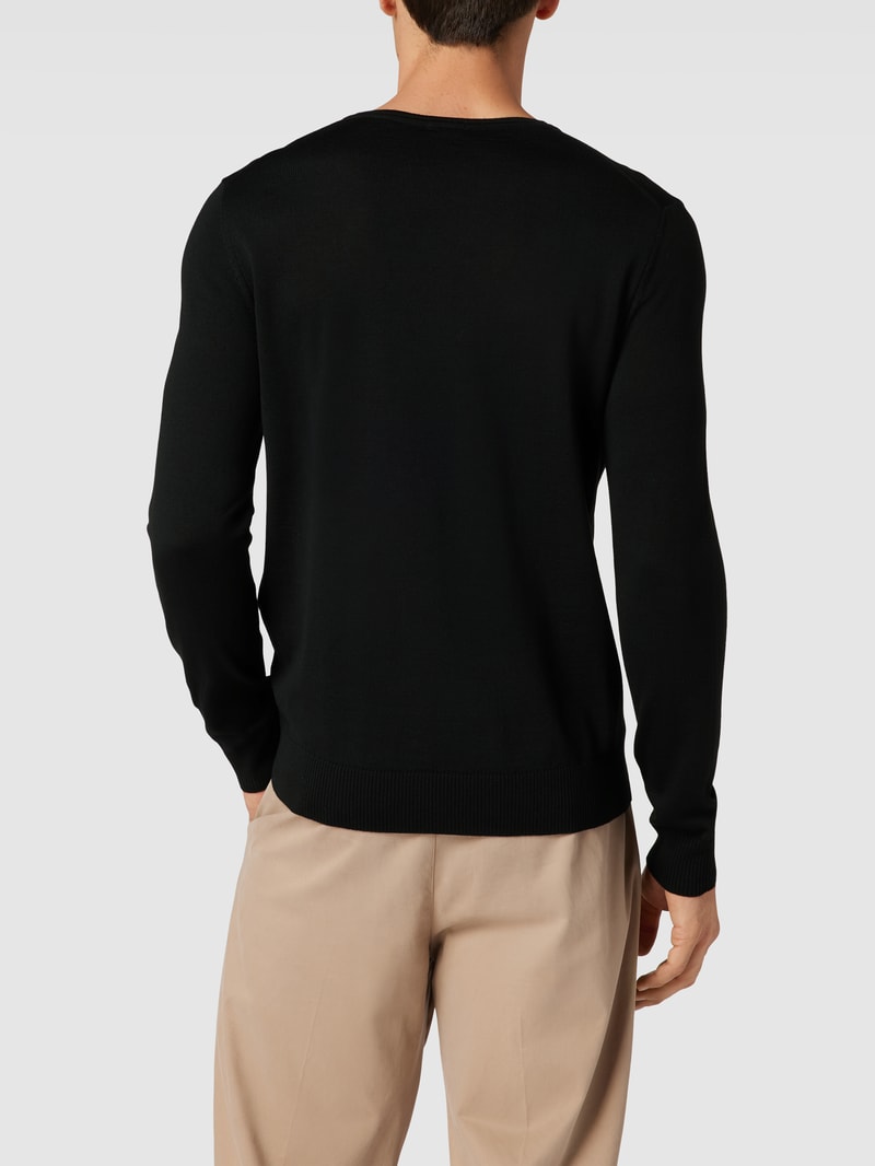 Pullover aus Merinowolle Modell 'Denny' in schwarz