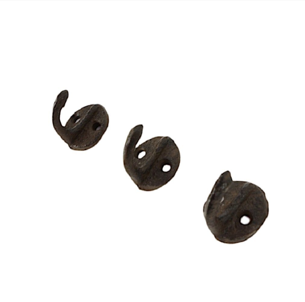 Linoows Wandhaken 3 Kleine Antike Wandhaken, Haken, Garderobenhaken Drei Gusseisen Haken, alle Räume, (3-St), Wandhaken im Antikstil aus Gusseisen