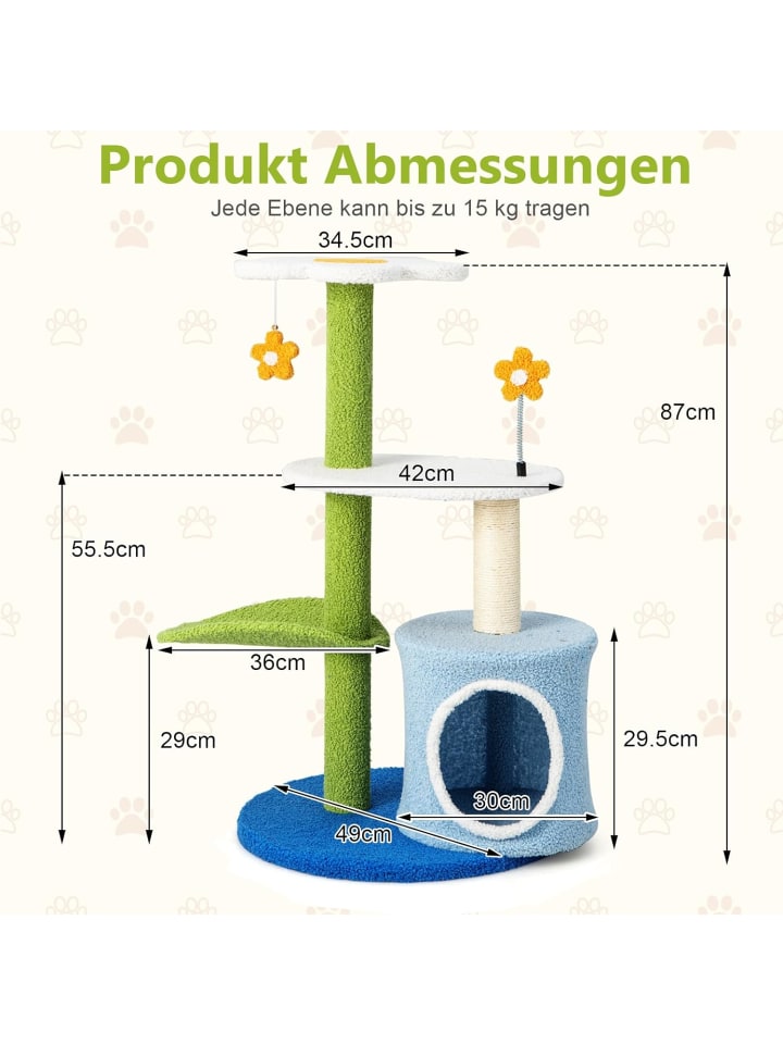 COSTWAY Kratzbaum Klein in Grün günstig kaufen 49 cm