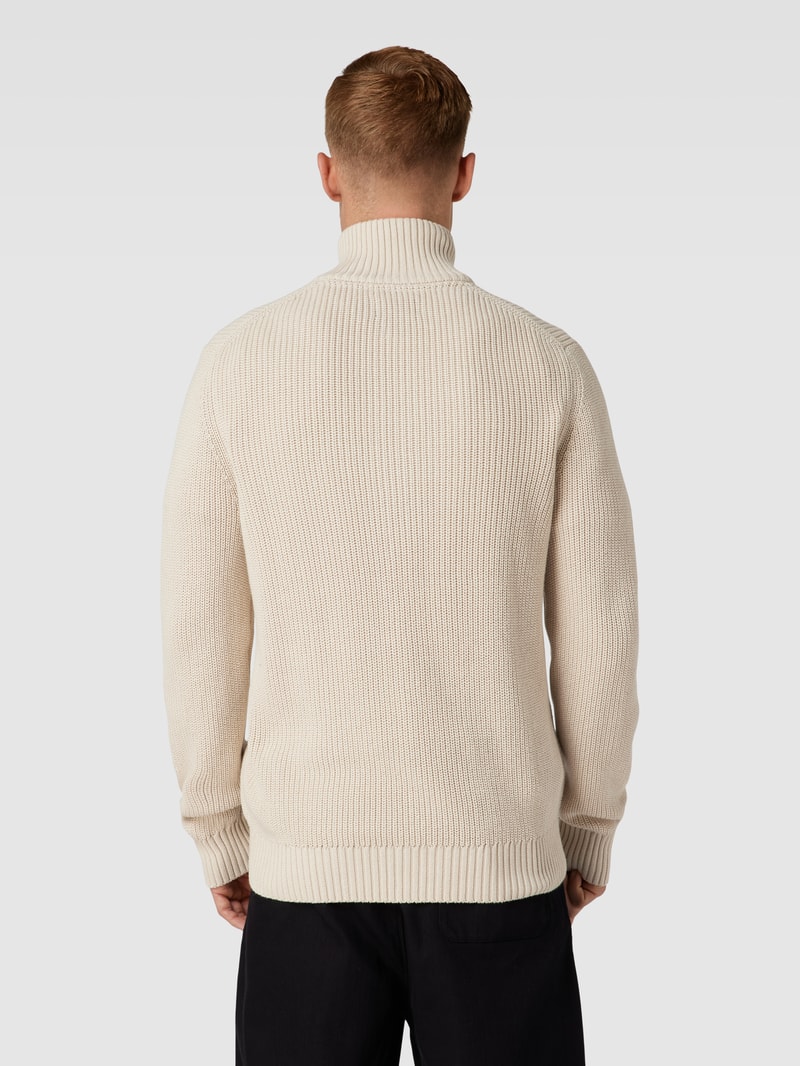 Strickjacke mit Stehkragen Modell 'MAIK' in sand