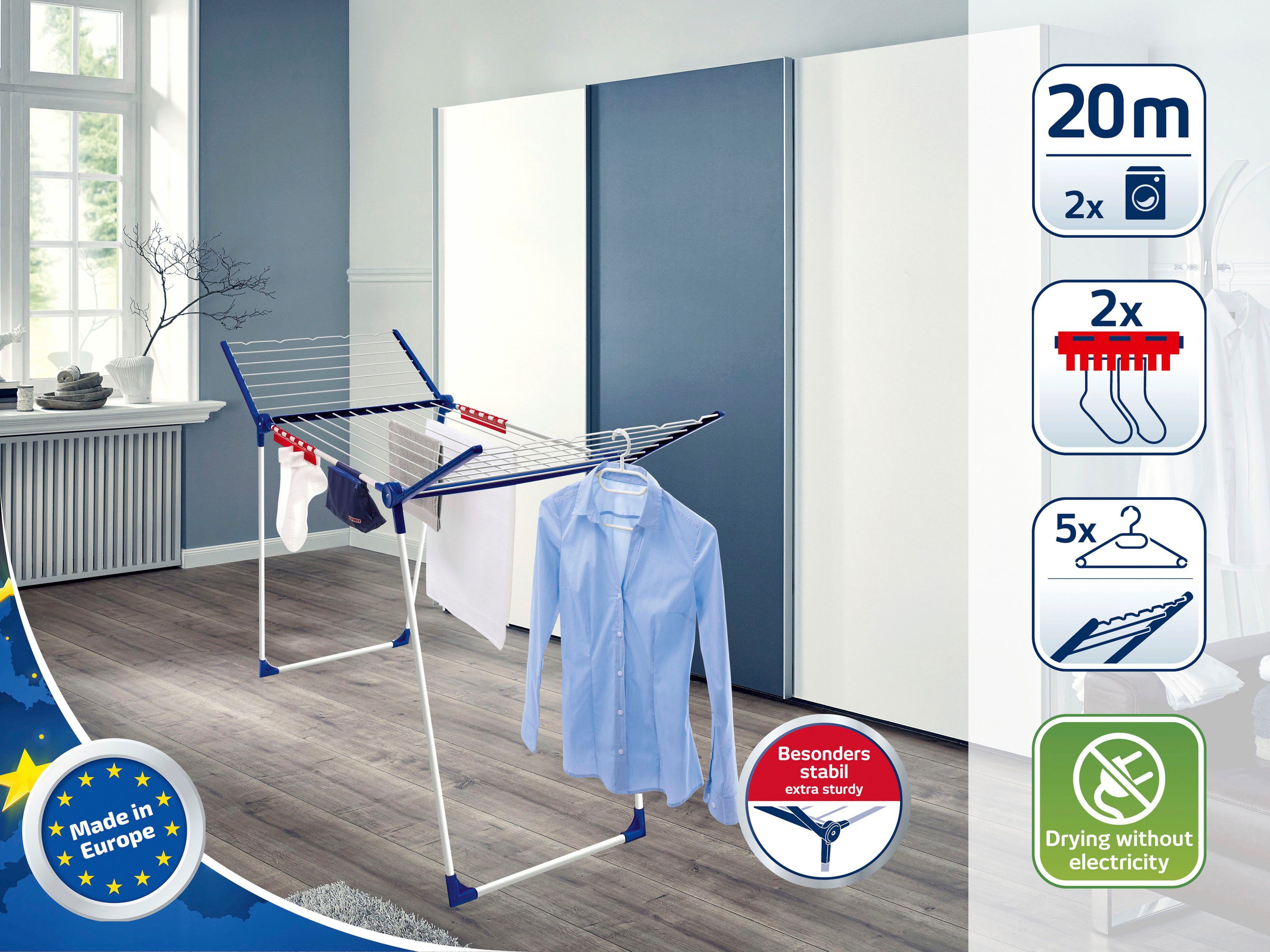 Leifheit Wäscheständer Pegasus 200 Solid Comfort