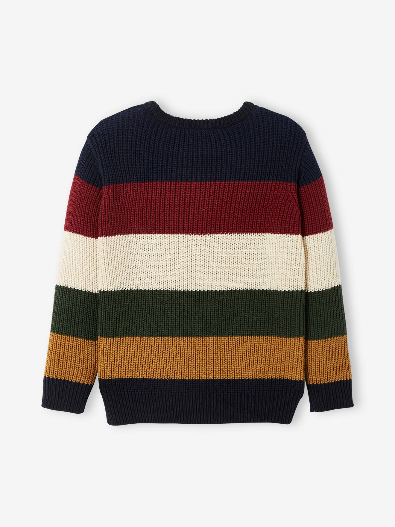 Pull rayé couleurs garçon encre