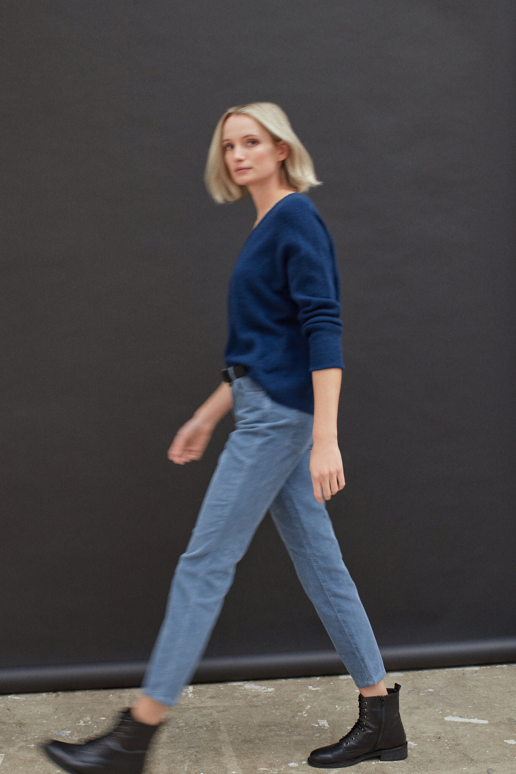 pantalon brindisi bleu violet femme