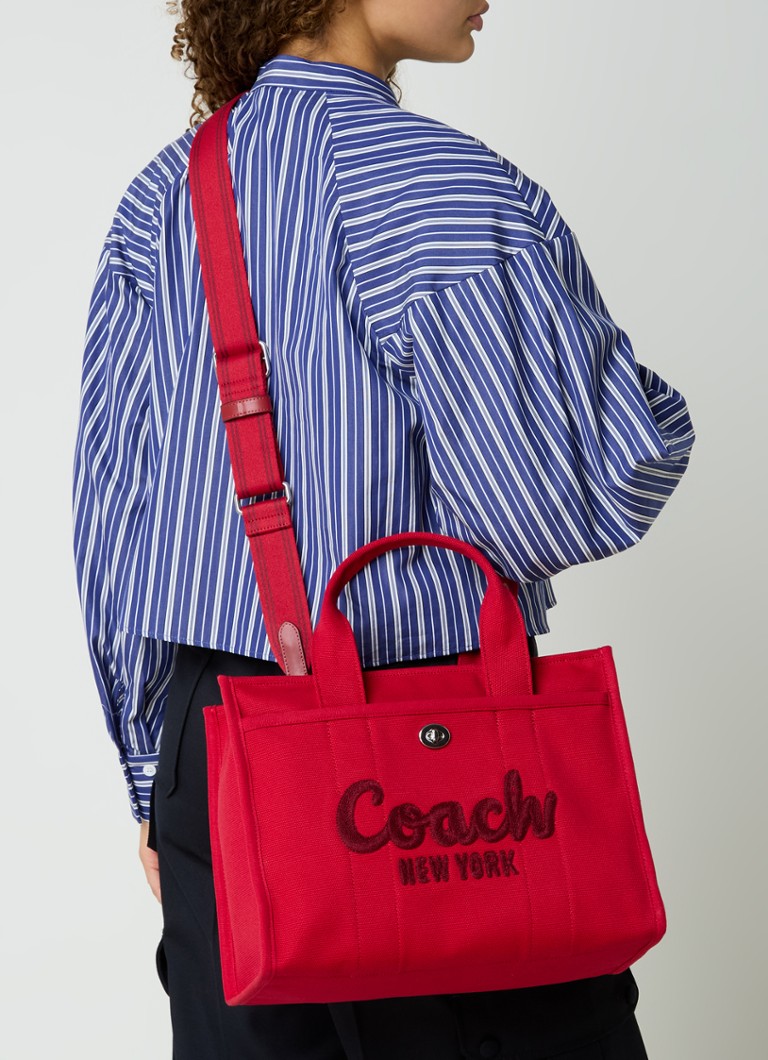 Coach Cargo audekla rokassoma ar izšuvumu no logotipa un noņemamu plecu siksnu