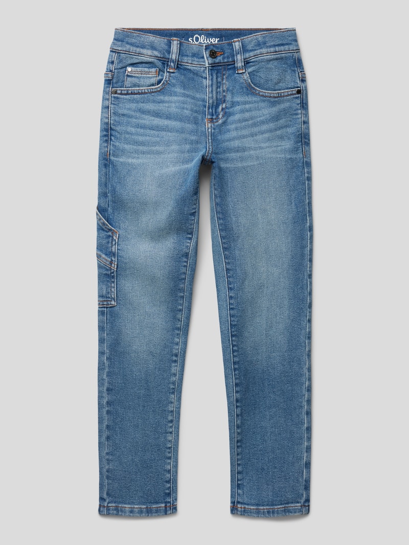 Jeans mit Beintasche in blau