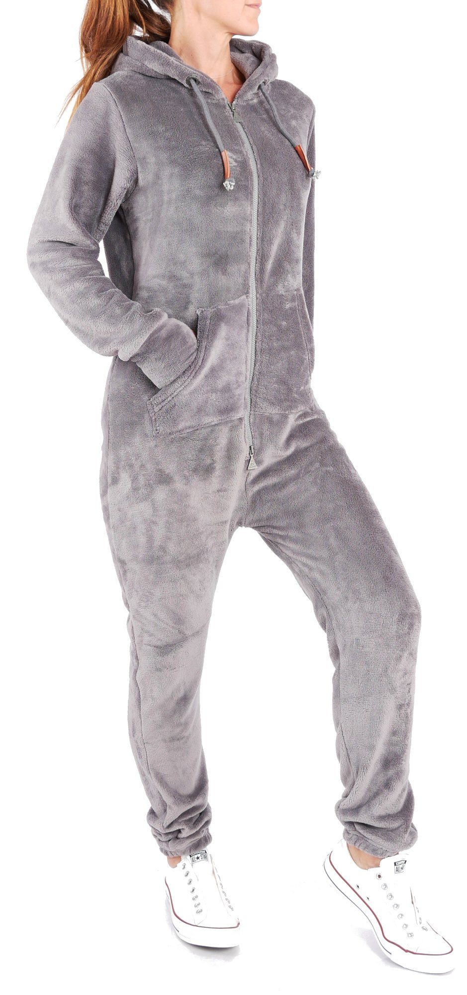 Finchgirl Jumpsuit Damen Jumpsuit Teddy Fleece Einteiler Overall Anzug Flauschig