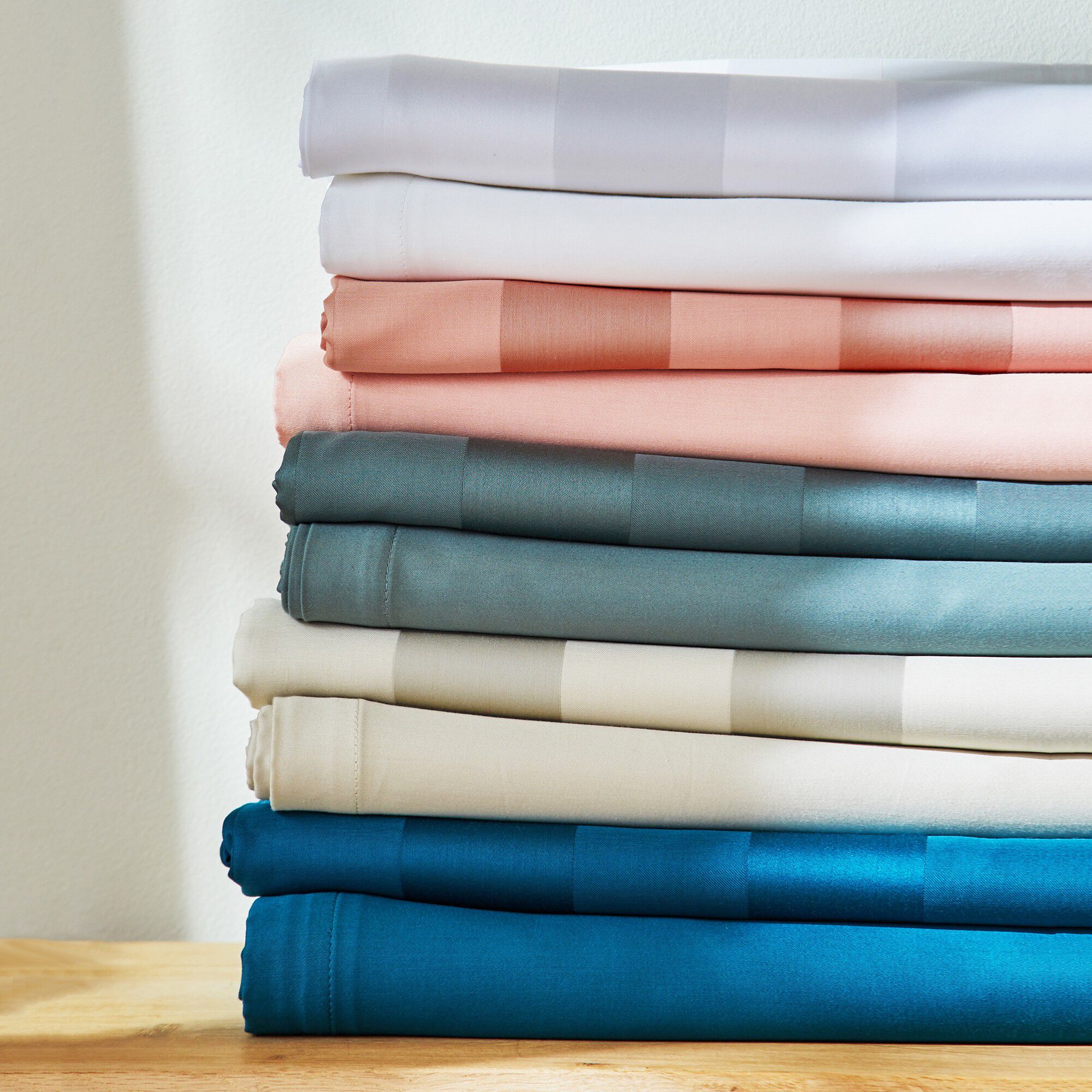 Linge de lit satin rayé