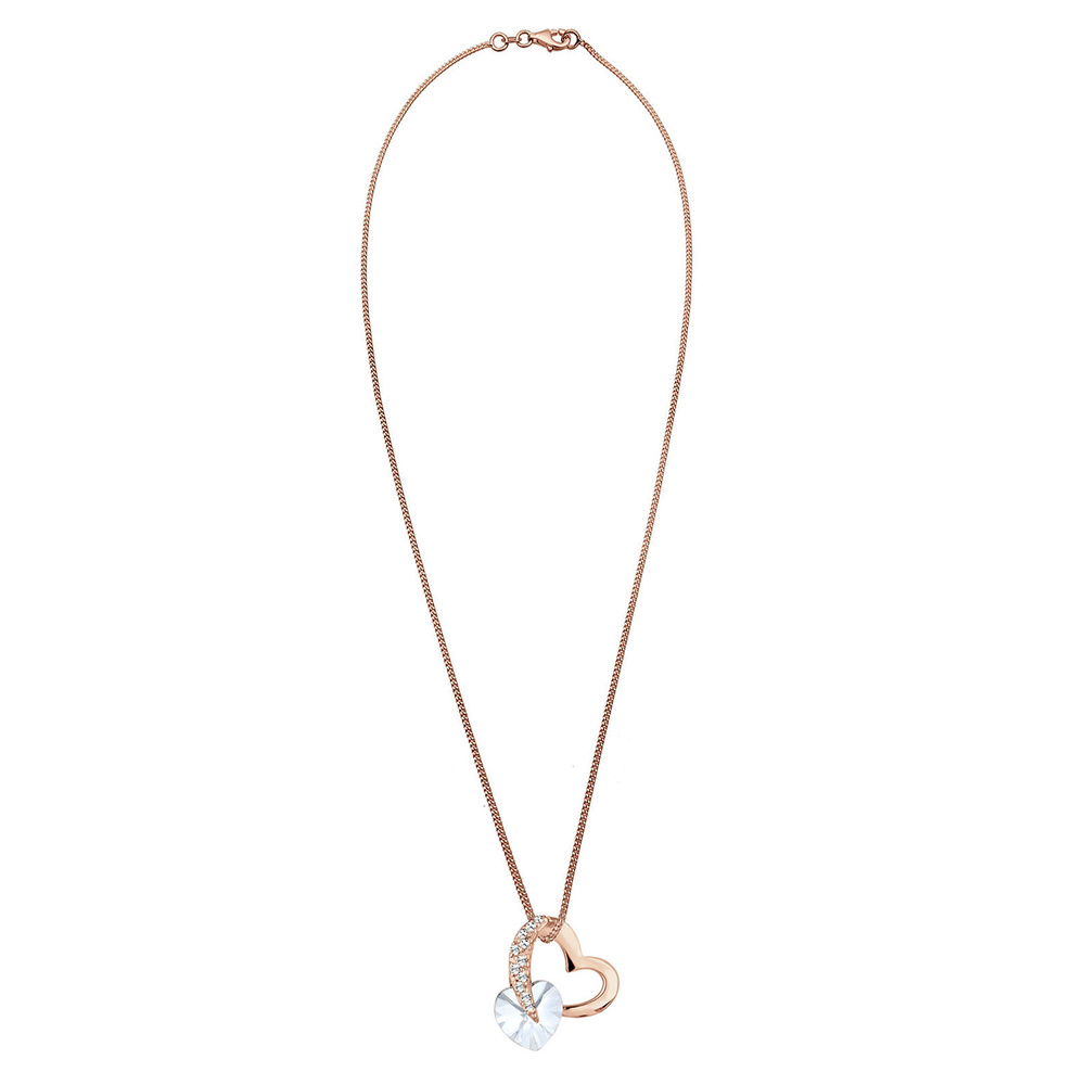 Elli Elli Collier Femme Coeur avec Cristal  en Argent Sterling 925 collier