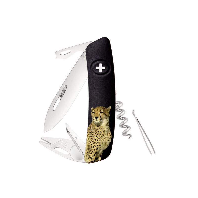 Swiza TT03 Tick Tool Wildlife Cheetah Black, Schweizer Taschenmesser made in Swiss