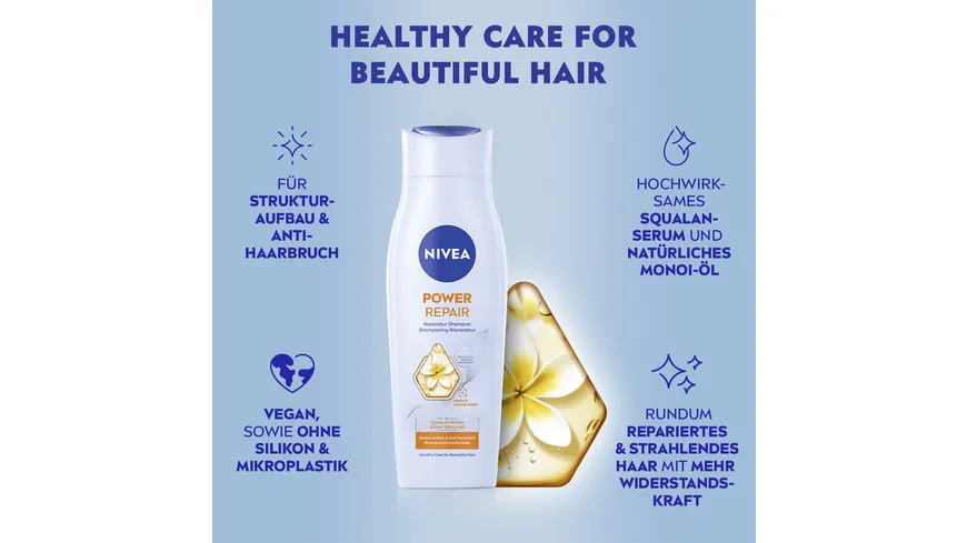 NIVEA Reparatur & Gezielte Pflege Shampoo mit Glanz Serum 250 ml