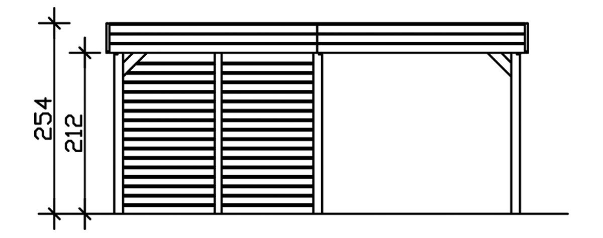 Skanholz Doppelcarport Friesland 4, BxT: 557x708 cm, 207 cm Einfahrtshöhe, (Set), mit Geräteraum