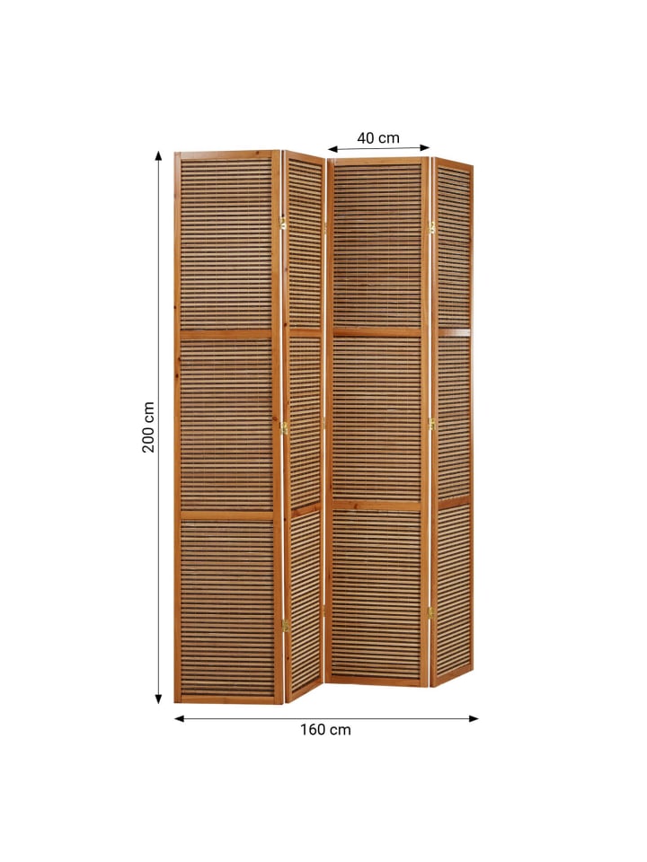 Homestyle4u Paravent 4-tlg. Sondergröße 200x160 cm in Braun günstig kaufen onesize