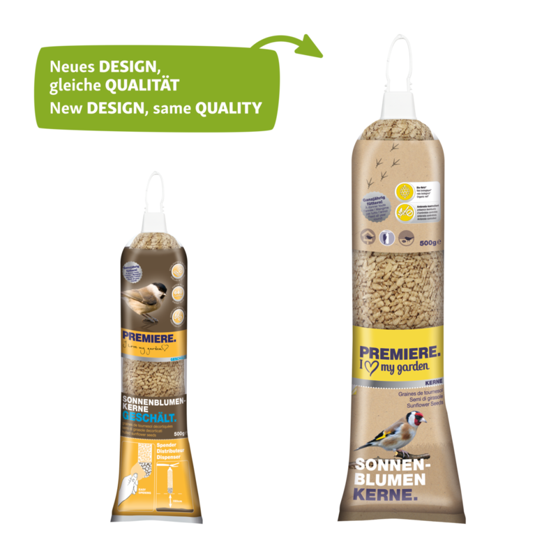 PREMIERE Wildvogelfutter PREMIERE Sonnenblumenkerne Spender 500g
