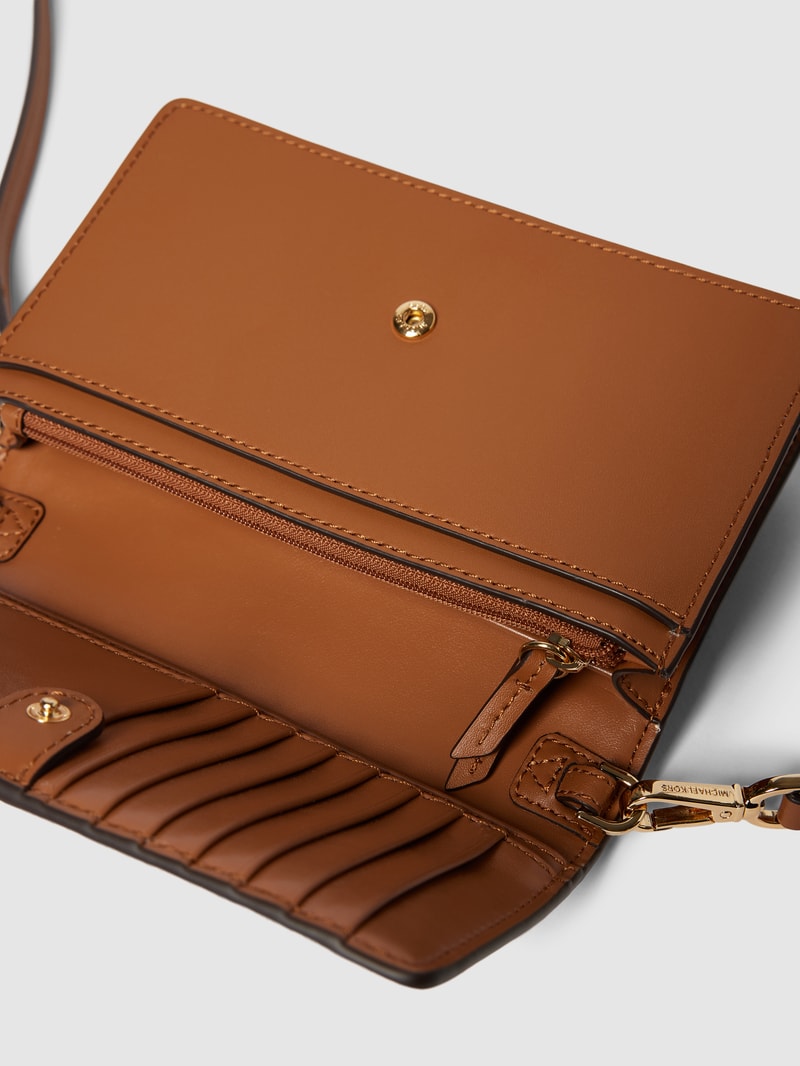 Umhängetasche mit Allover-Logo Modell 'CHARM' in ecru