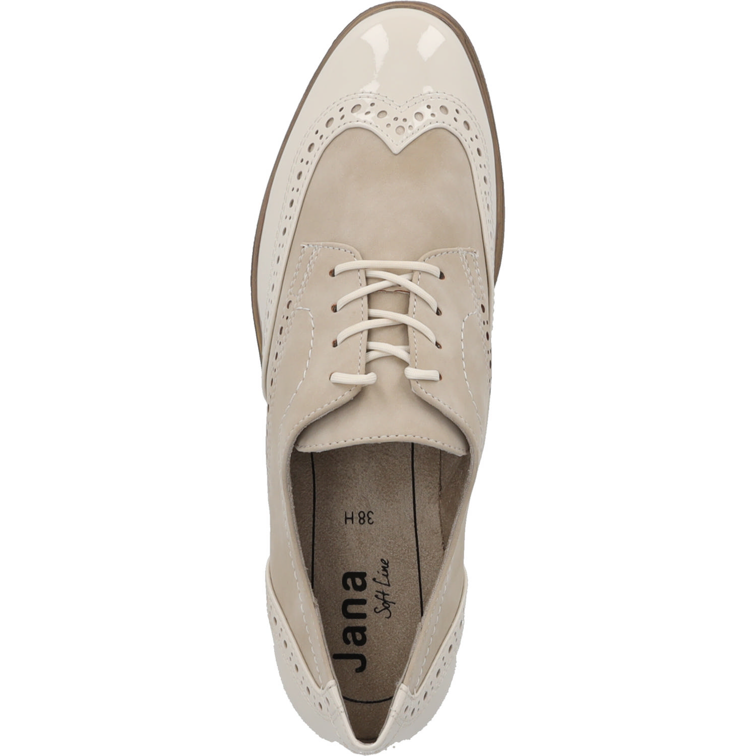Jana Shoes 23260, Schnürschuhe, Damen, Beige