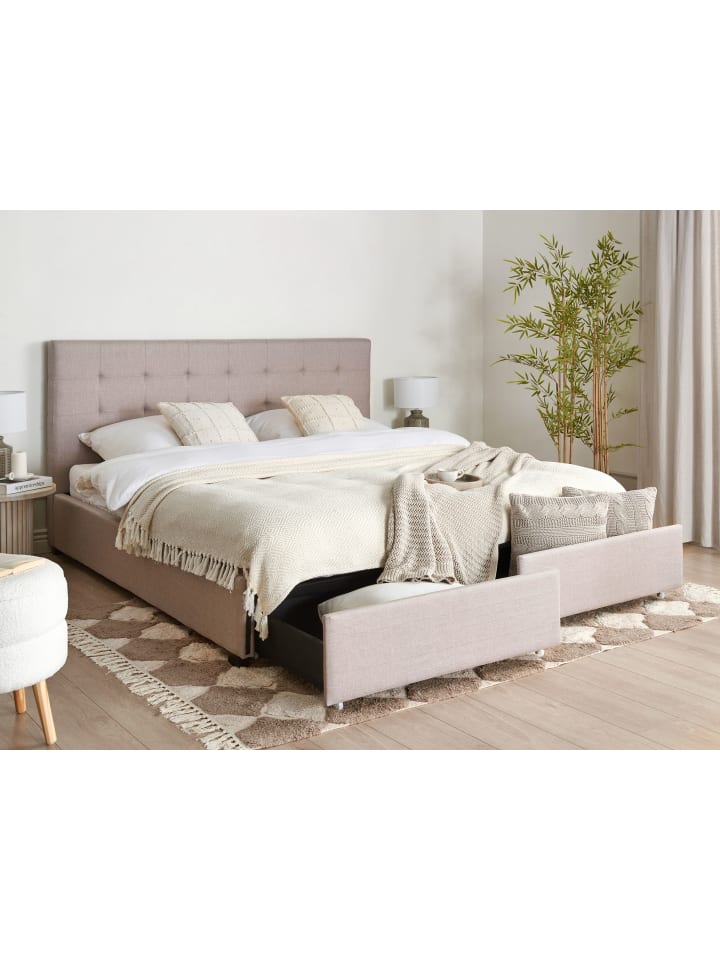 Beliani Doppelbett LA ROCHELLE in Grau/Schwarz - (W) 193 x (H) 109 x (L) 213 cm günstig kaufen onesize