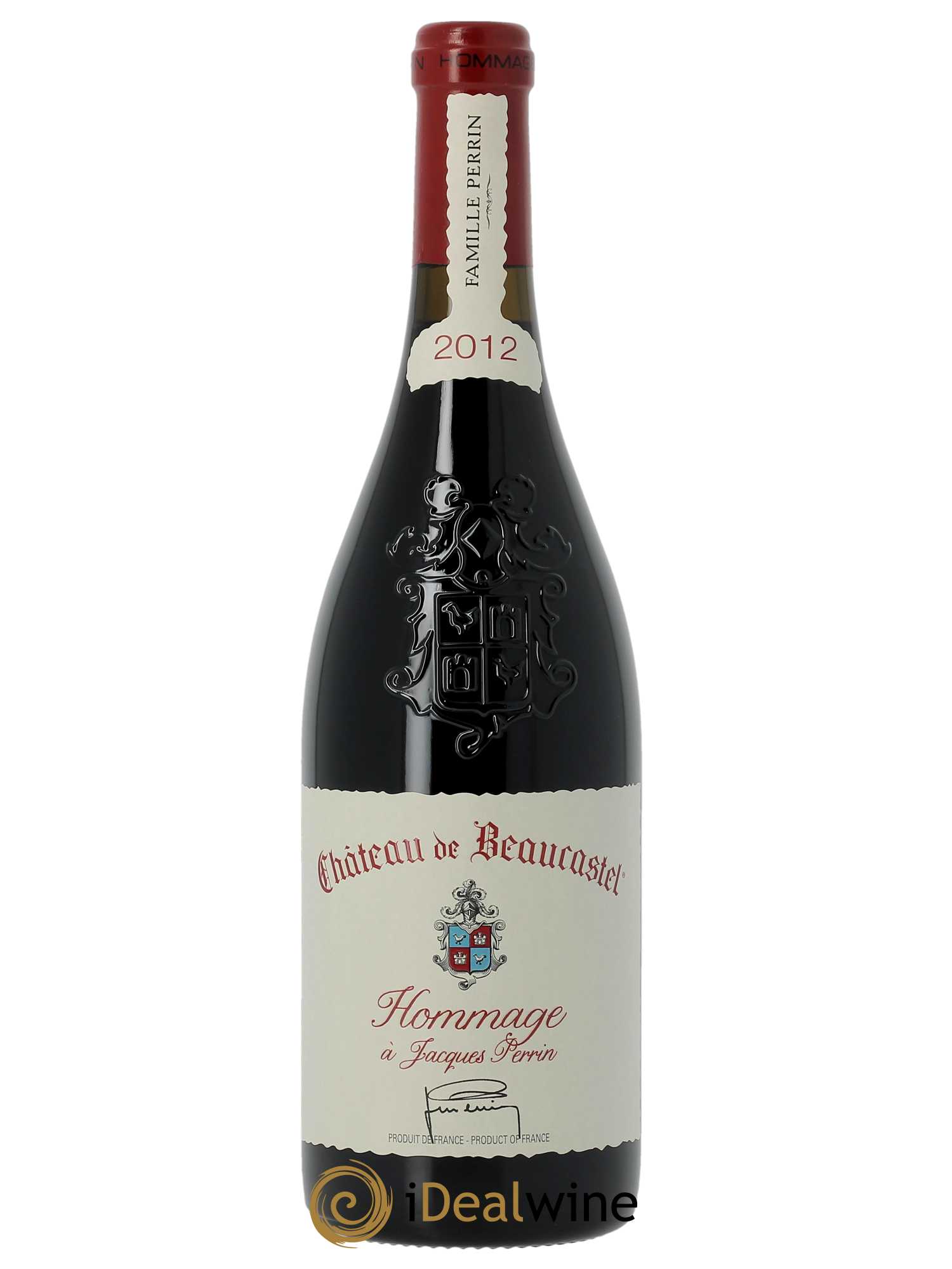 Châteauneuf-du-Pape Château de Château de Beaucastel Hommage à Jacques Perrin Famille Perrin (CBO à partir de 3 BTS) 2012 - Lot de 1 Bouteille