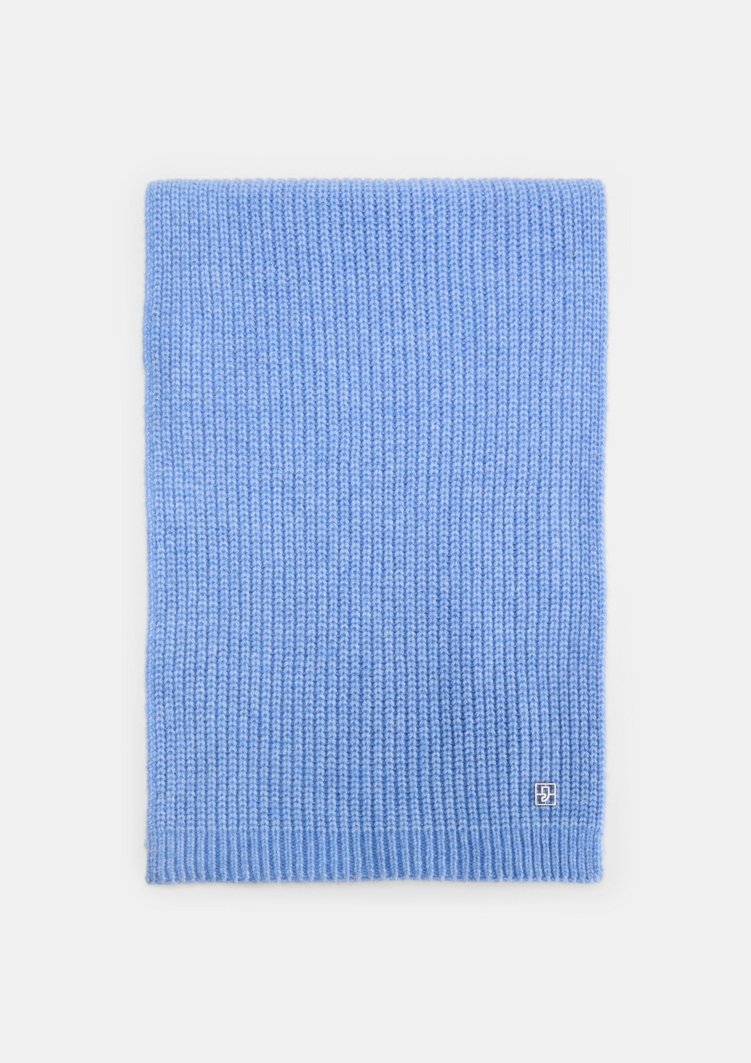Strickschal mit Rippstruktur - himmelblau