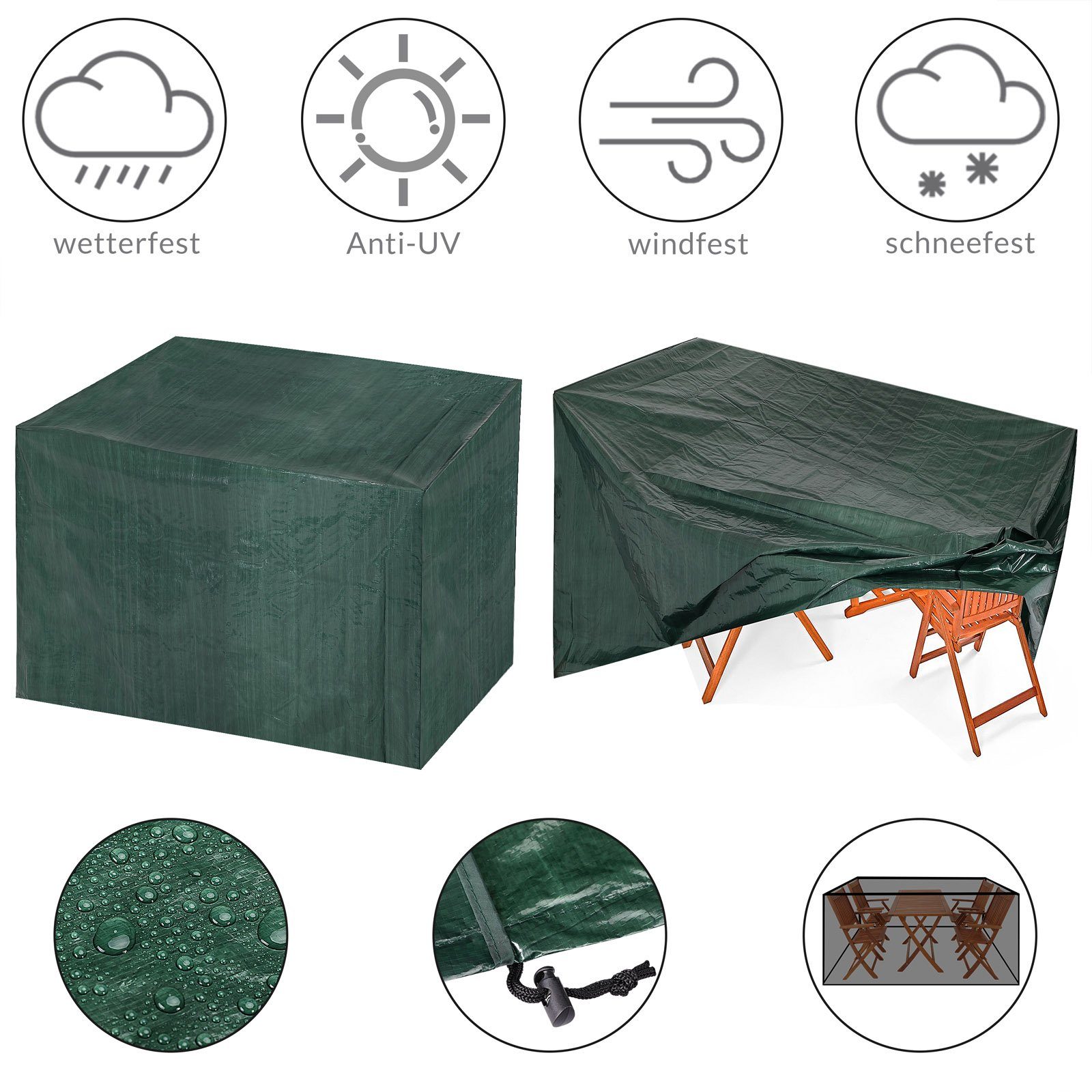 Kingsleeve Gartenmöbel-Schutzhülle Kingsleeve, Gartenmöbel Winterfest UV-beständig PE 122x112x98cm Garage Doppelnaht