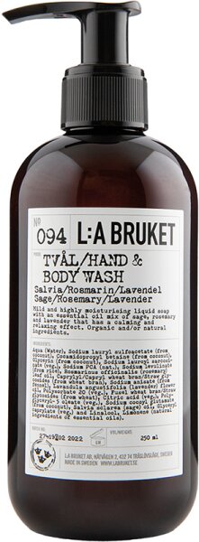 L:A Bruket No. 094 Hand & Body Wash Sage / Rosemary / Lavender Duschgel