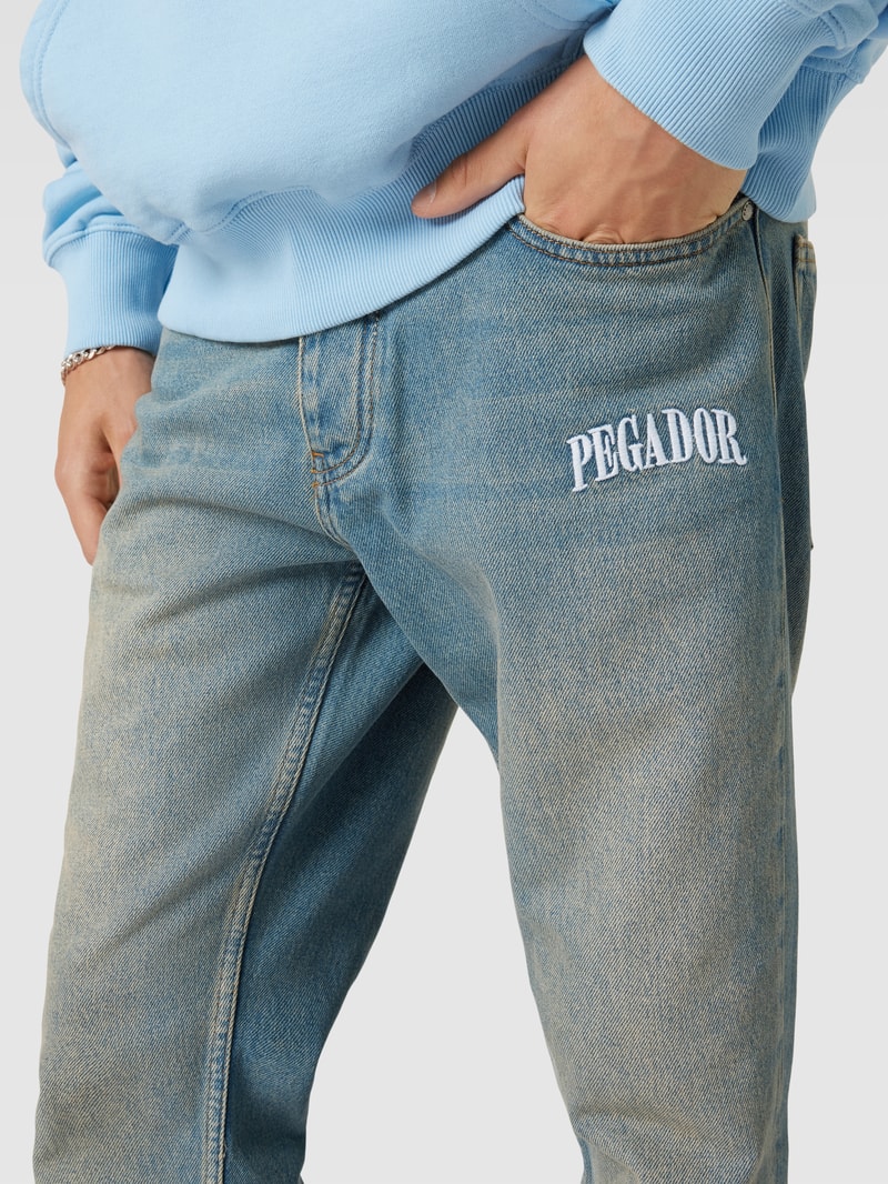 Jeans mit Label-Stitching Modell 'CARPE' in jeans
