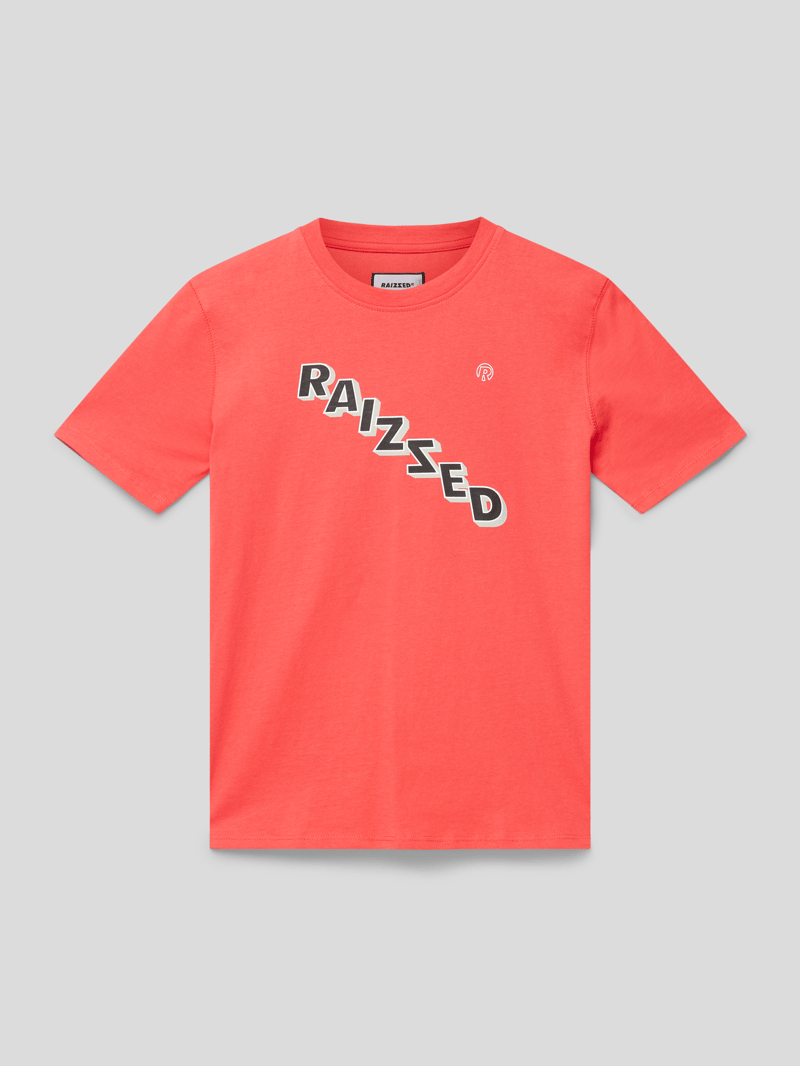T-Shirt mit Label-Print in rot