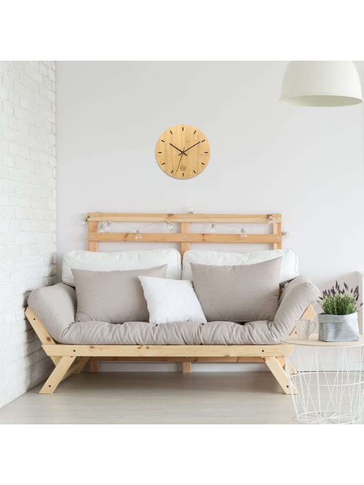 UNUS Wanduhr Wand-Uhr in Natur günstig kaufen 30 cm
