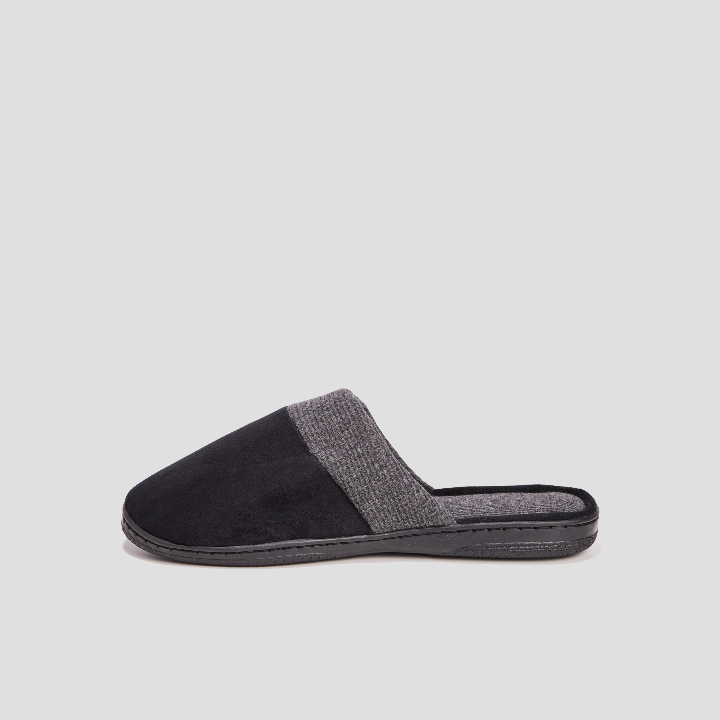 Chaussons mules mémoire de forme noir homme | La Halle