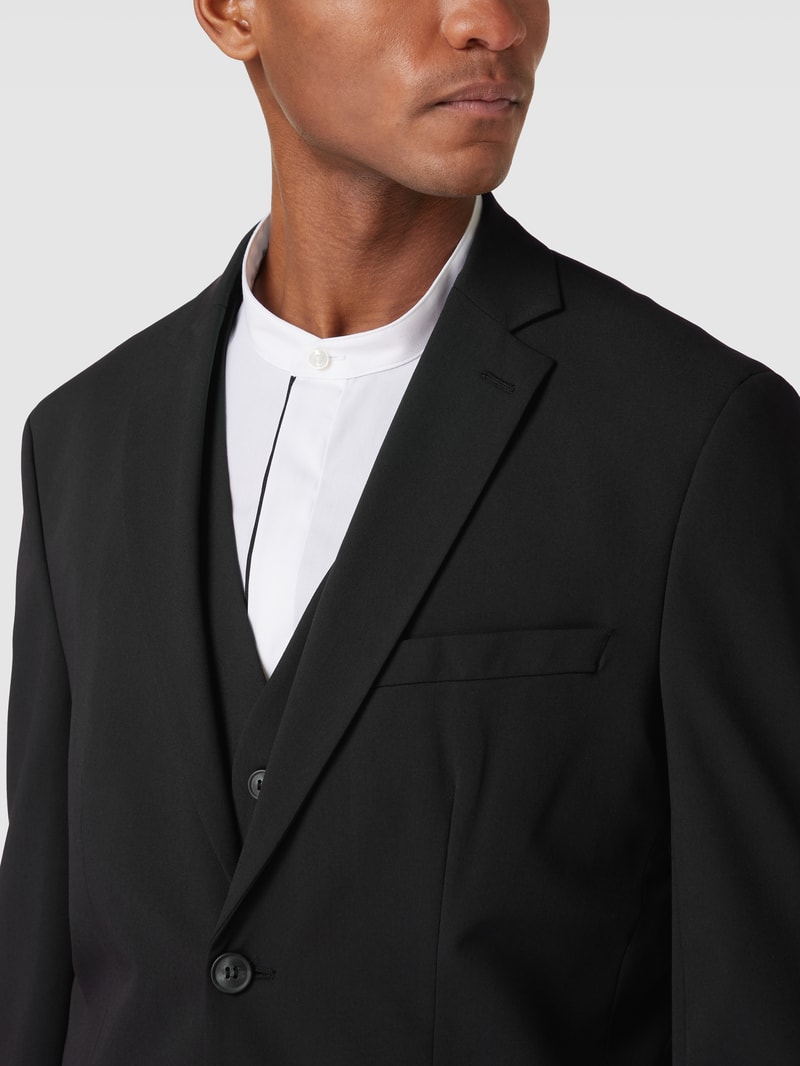 Slim Fit 2-Knopf-Sakko mit Pattentaschen in schwarz