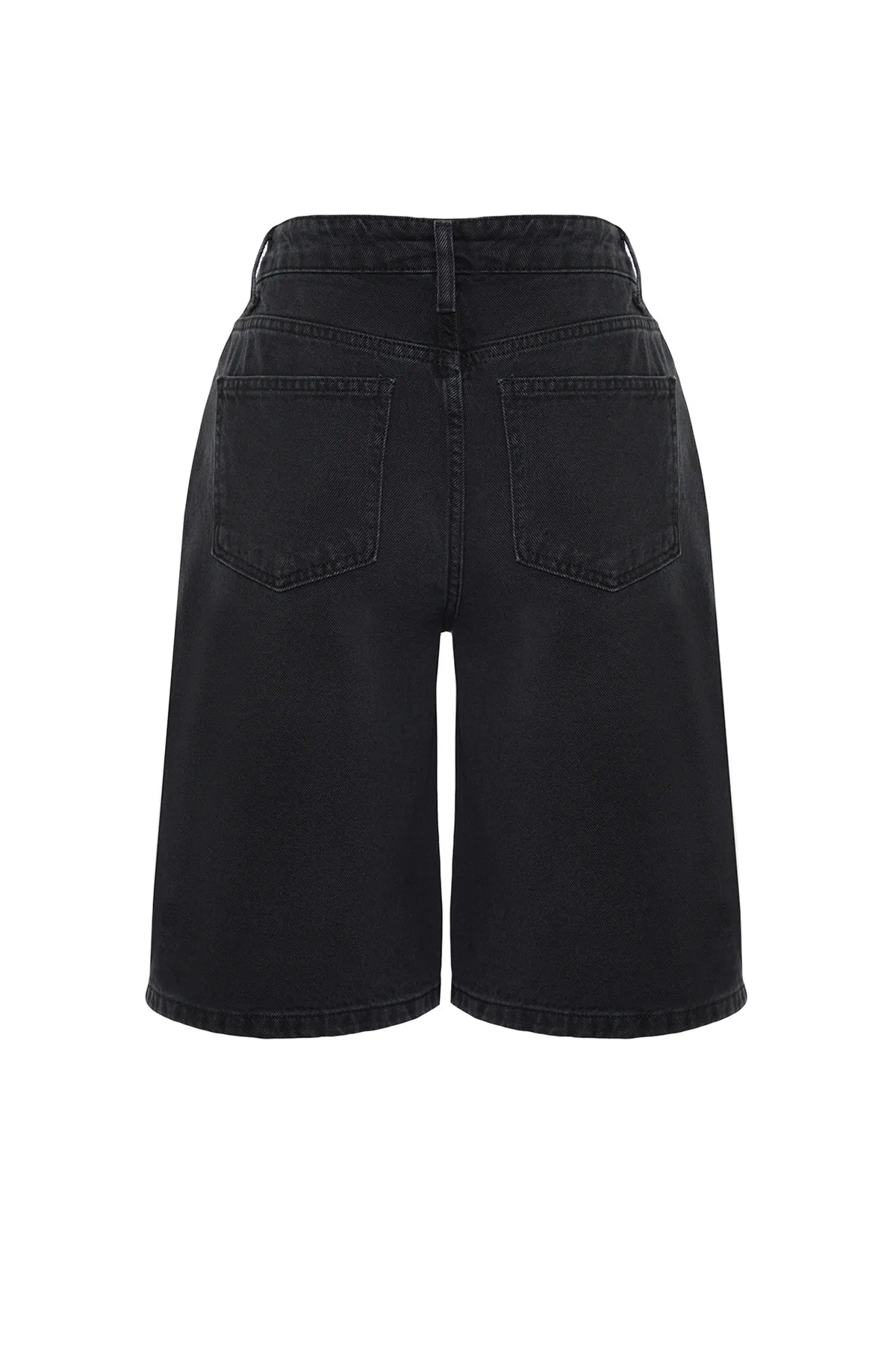 Trendyol Collection  Schwarze Jeansshorts mit hoher Taille und Bermuda TWOSS24SR00007