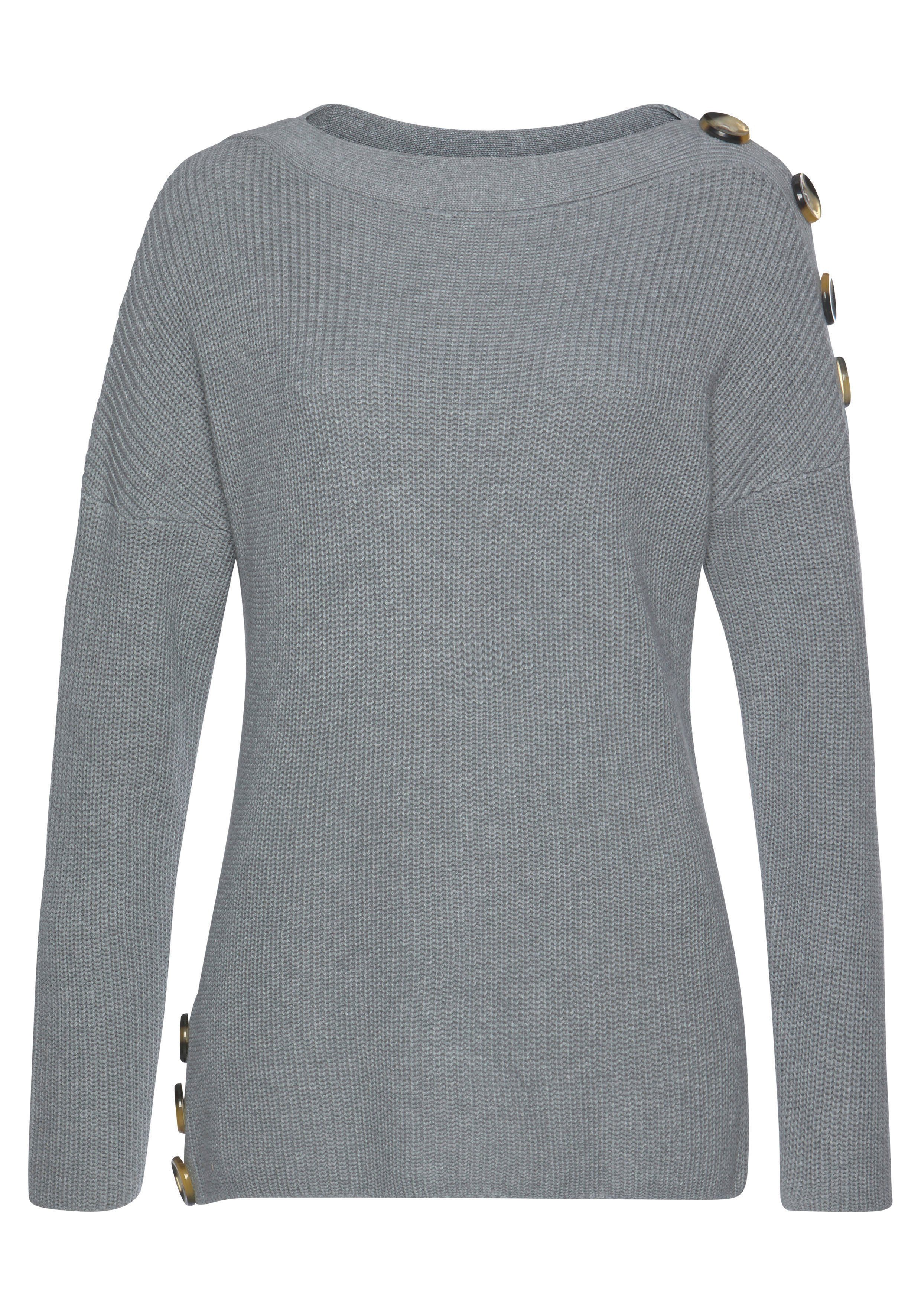 LASCANA Strickpullover mit Knöpfen