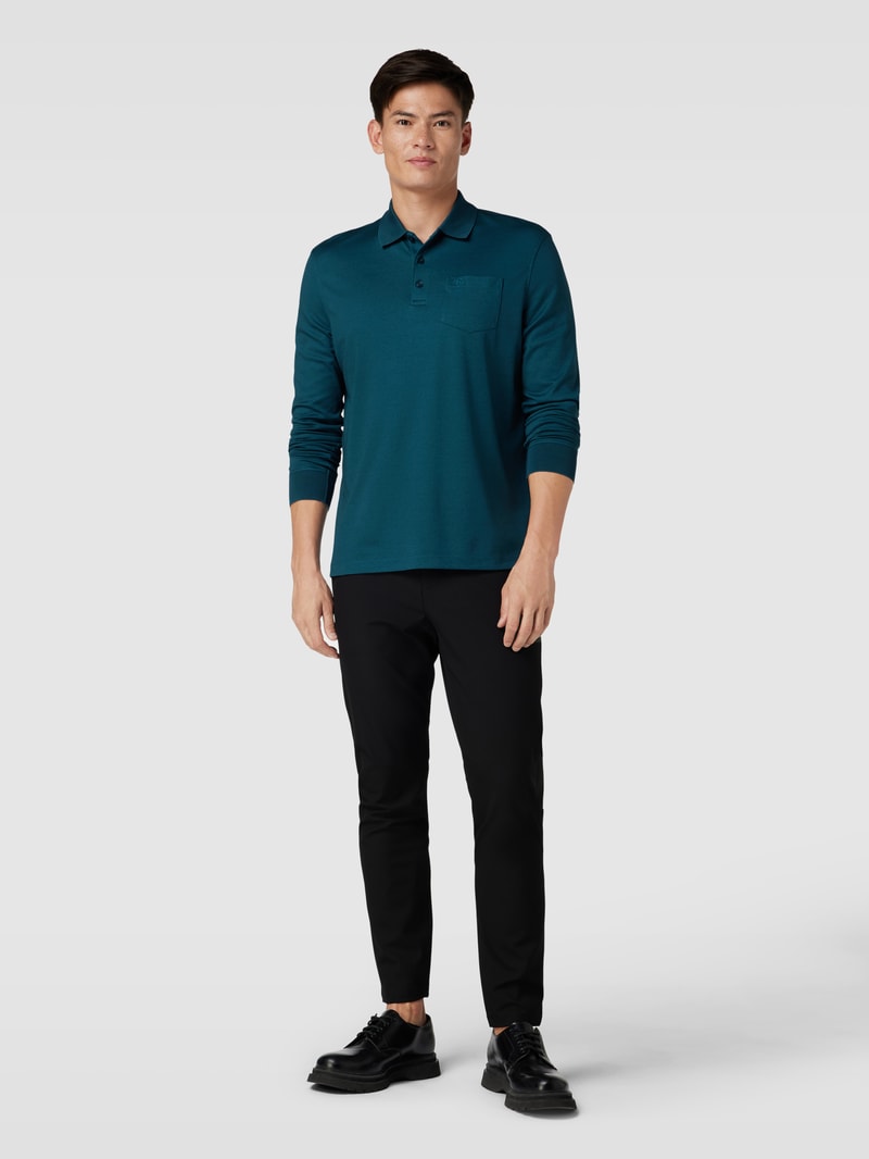 Poloshirt mit Brusttasche in aqua blau