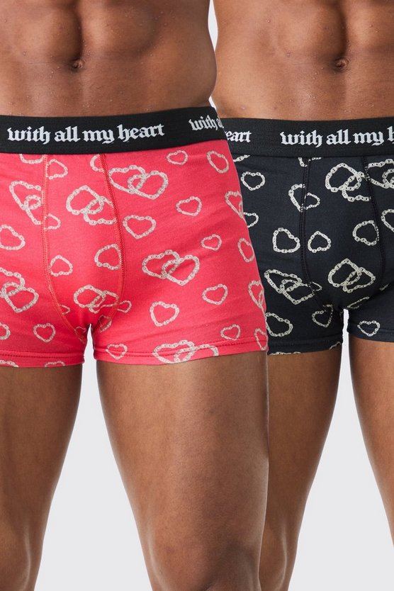2er-Pack Boxershorts mit Herz-Print