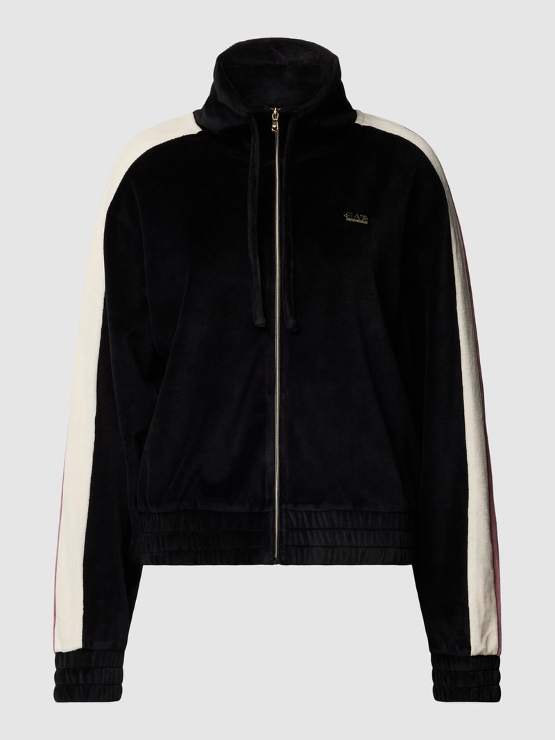 Sweatjacke mit Label-Detail Modell 'TRAIN' in schwarz