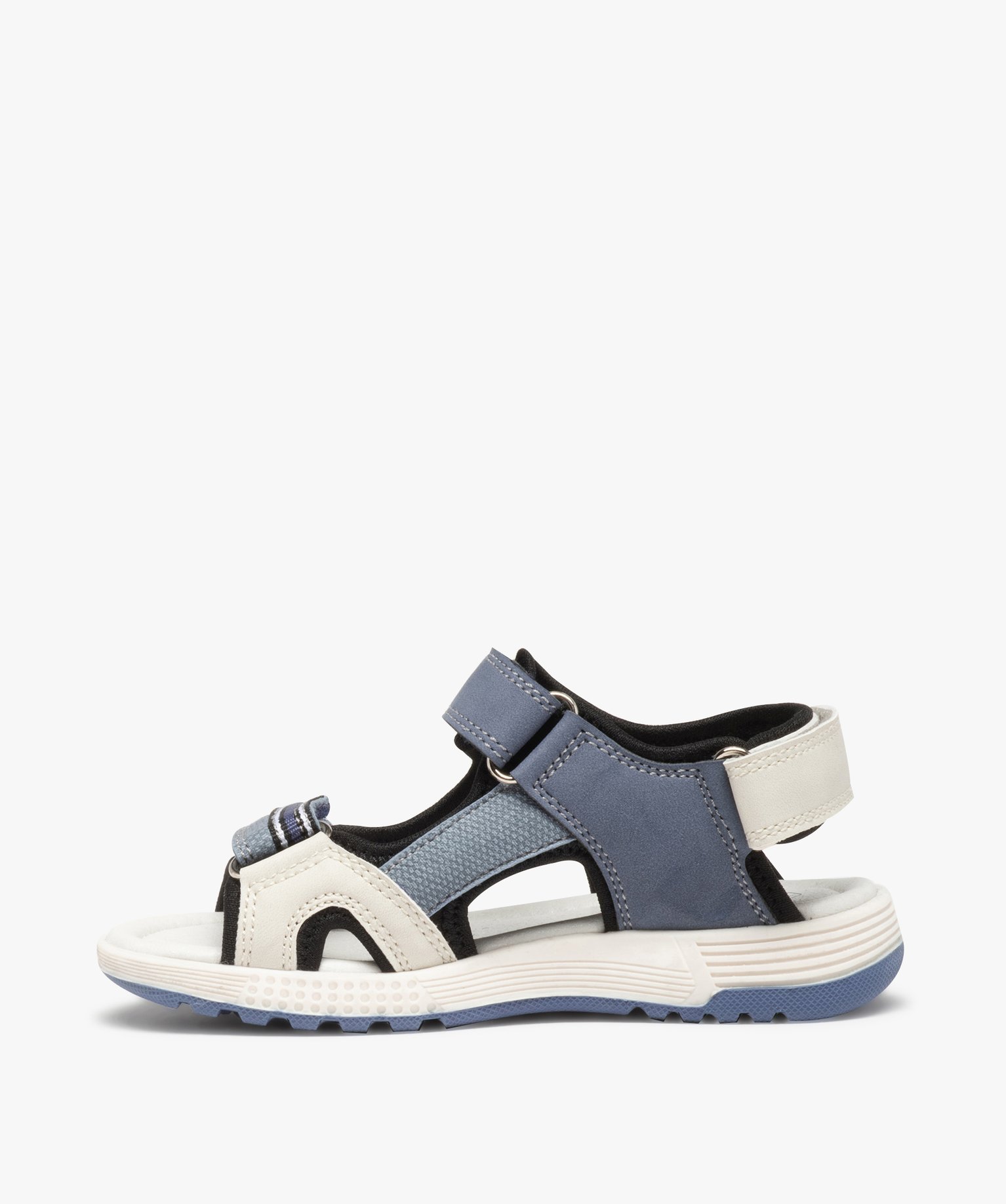 Sandales sport Garçon bicolores à brides scratch bleu | GEMO