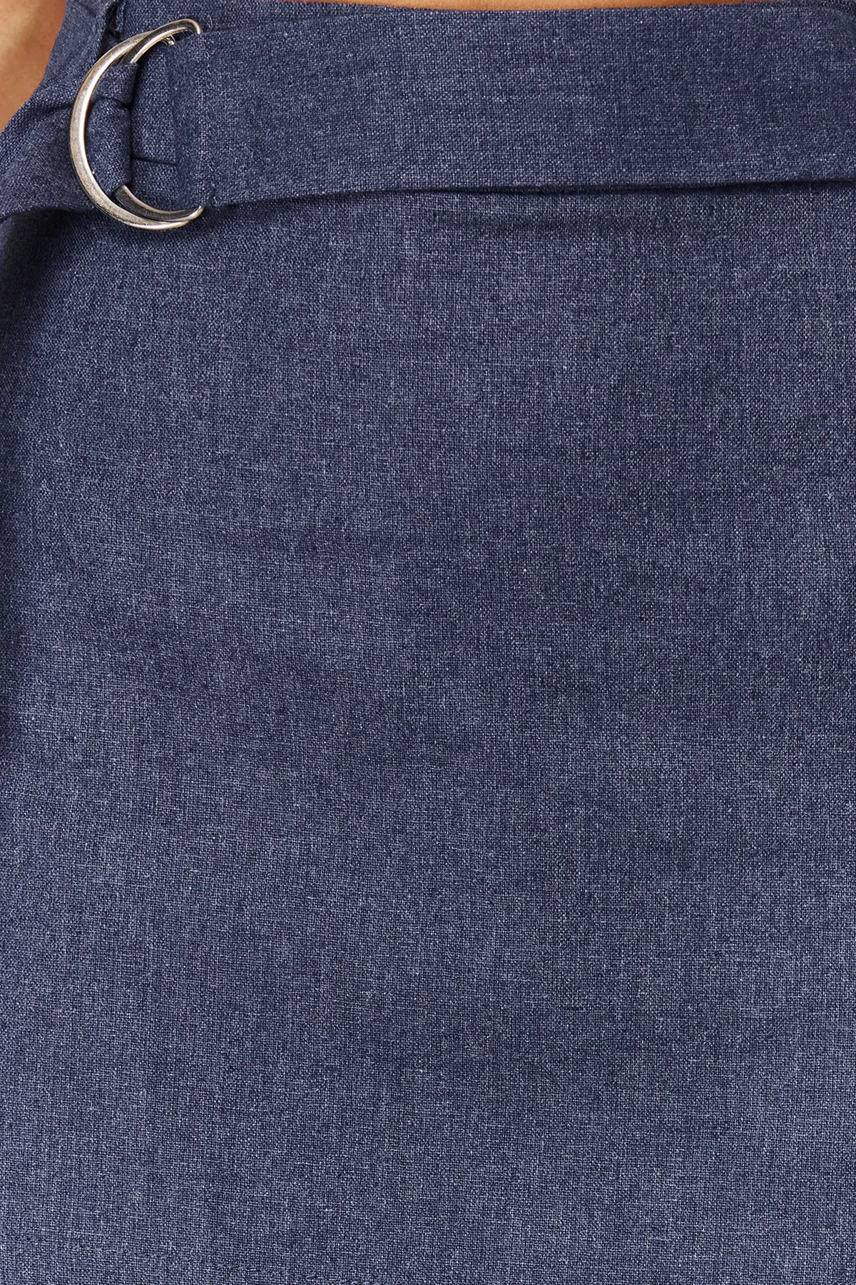 Trendyol Collection  Blauer Minirock aus gewebtem Leinengemisch TBESS21ET0124