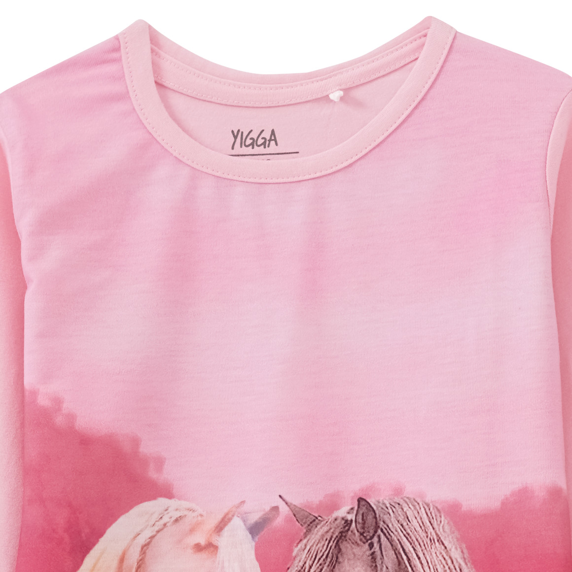 Mädchen Langarmshirt mit Pferde-Print