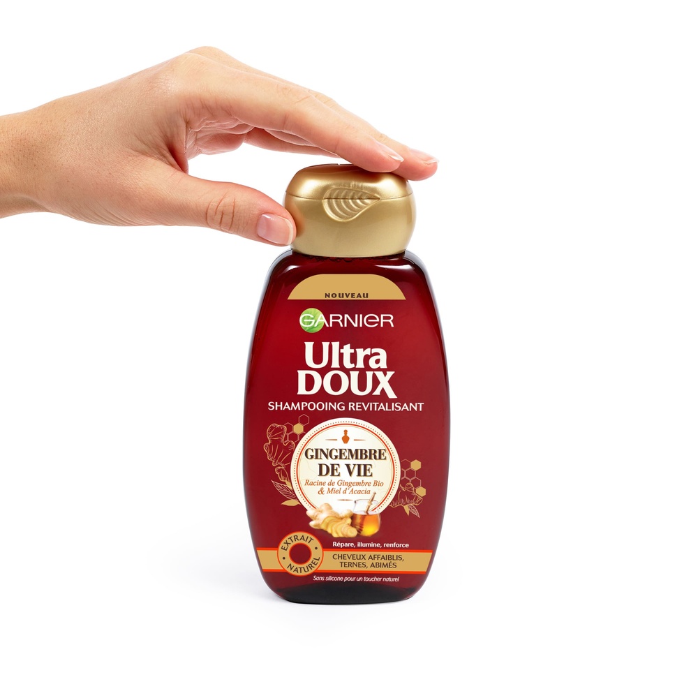 garnier Ultra Doux Gingembre de Vie Shampoing au Gingembre Revitalisant pour cheveux Affaiblis