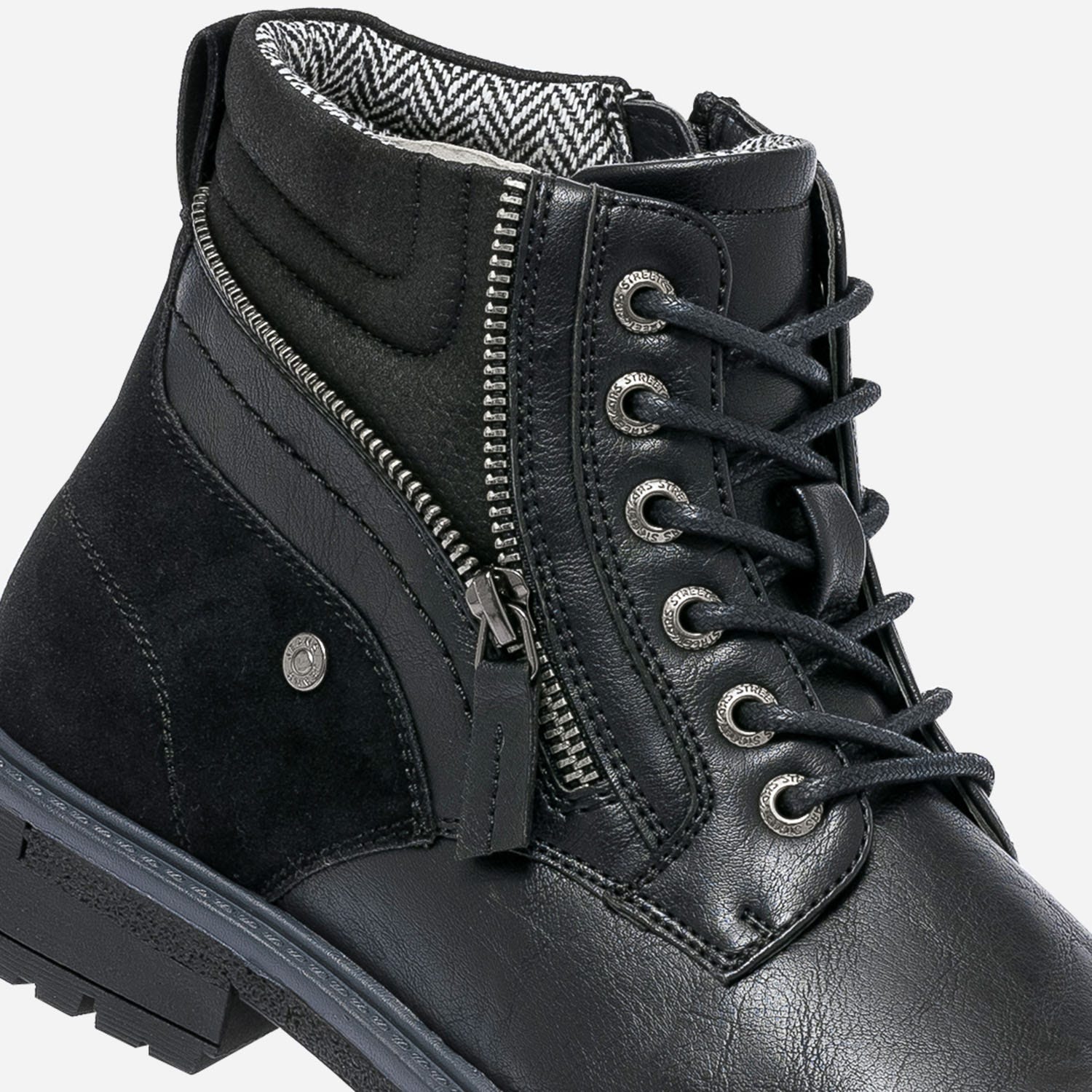 Boots à lacet noir avec zip